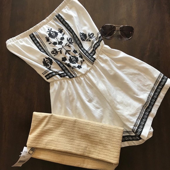 Topshop Pants - Topshop White Romper with Detailing NWT